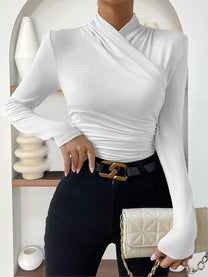 A-symmetrical Cinched Longsleeve Shirt