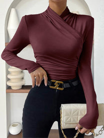 A-symmetrical Cinched Longsleeve Shirt