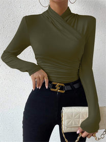 A-symmetrical Cinched Longsleeve Shirt