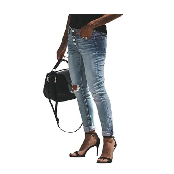 Women&#39;s Stretchy Elastic Waist Jeans With Soft Fabric