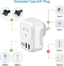 AU To EU Travel Adapter With 4 USB Ports And AC Socket