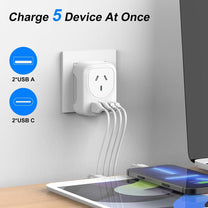 AU To EU Travel Adapter With 4 USB Ports And AC Socket