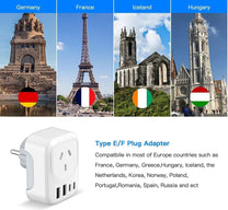 AU To EU Travel Adapter With 4 USB Ports And AC Socket