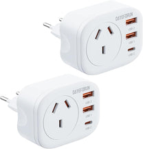 AU To EU Travel Adapter With USB Ports - 2-Pack Universal Plug