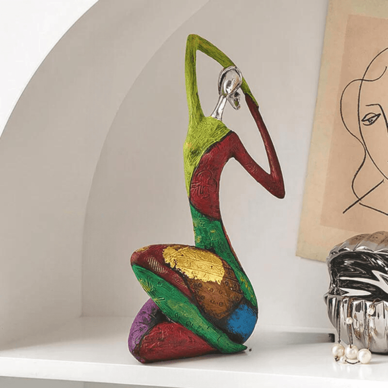 Abstract Female Sculpture In Multicoloured Resin