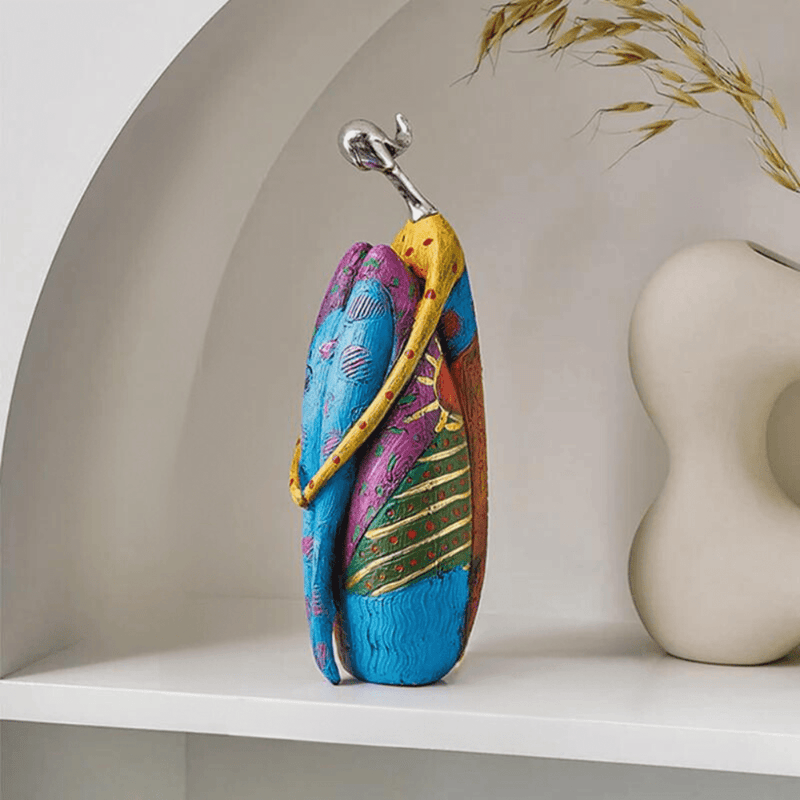 Abstract Female Sculpture In Multicoloured Resin