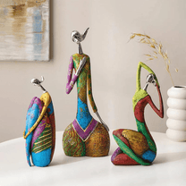 Abstract Female Sculpture In Multicoloured Resin