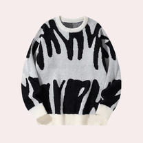 Abstract Pattern Crew Neck Sweater
