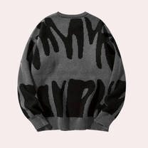 Abstract Pattern Crew Neck Sweater