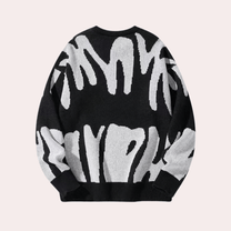 Abstract Pattern Crew Neck Sweater
