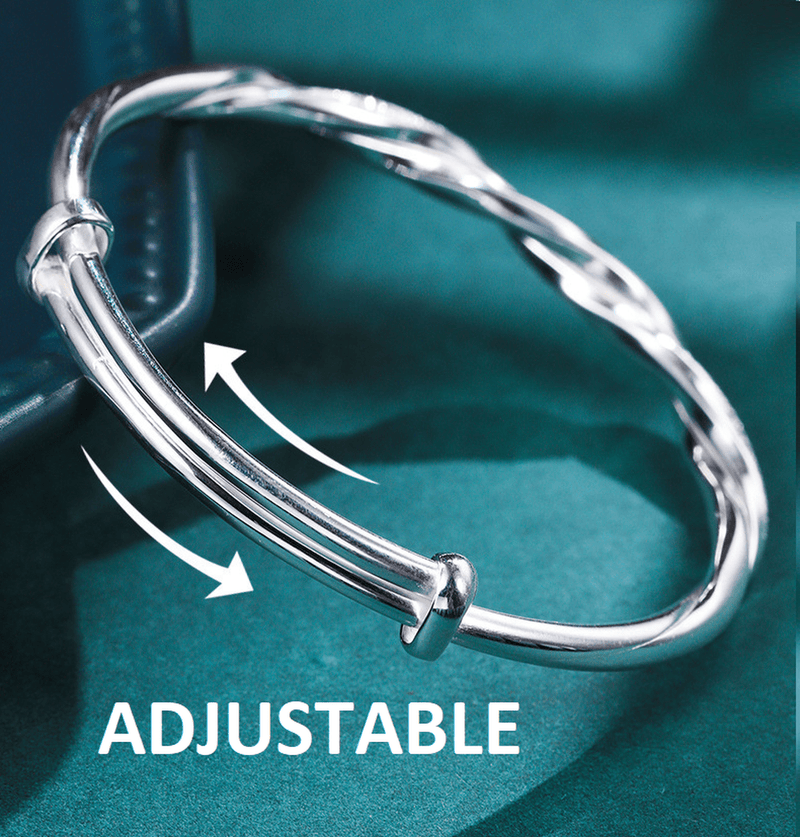 Adjustable 925 Sterling Silver Geometric Bracelet