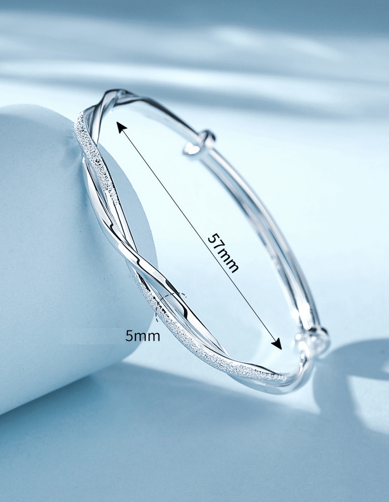 Adjustable 925 Sterling Silver Geometric Bracelet