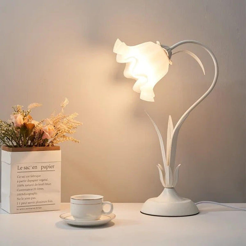 Adjustable Floral LED Table Lamp With Flexible Stem