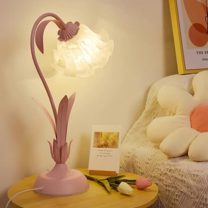 Adjustable Floral LED Table Lamp With Flexible Stem