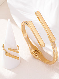 Adjustable Gold Ring and Bracelet Set