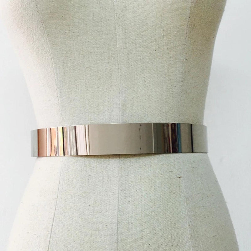 Adjustable Gold-Silver Metal Waist Belt For Women