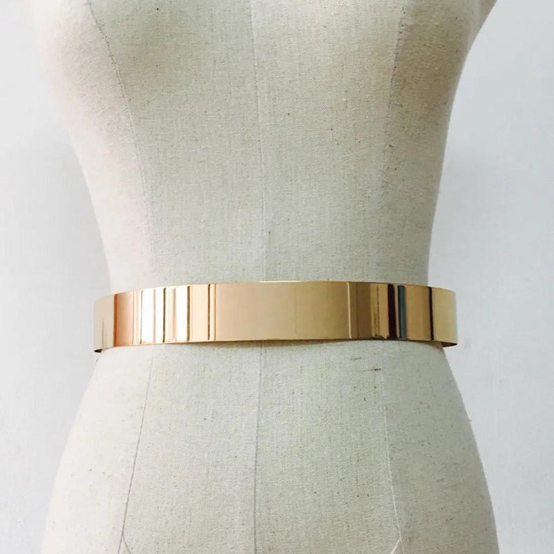 Adjustable Gold-Silver Metal Waist Belt For Women