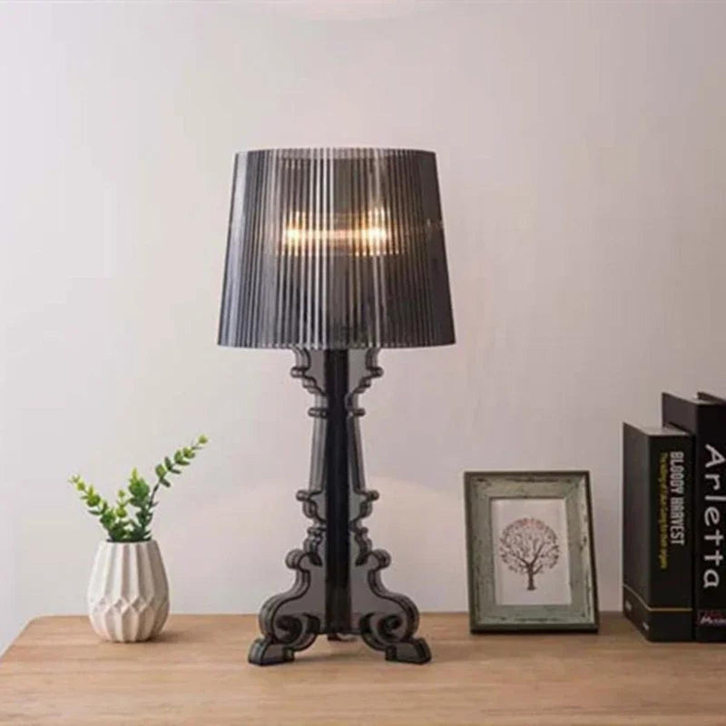 Adjustable Height Baroque Table Lamp With Acrylic Design