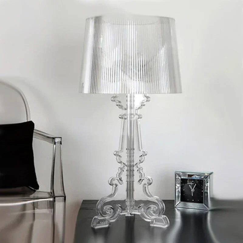 Adjustable Height Baroque Table Lamp With Acrylic Design