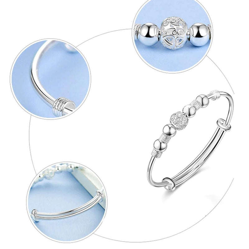 Adjustable Silver Pearl Bracelet Hypoallergenic 925