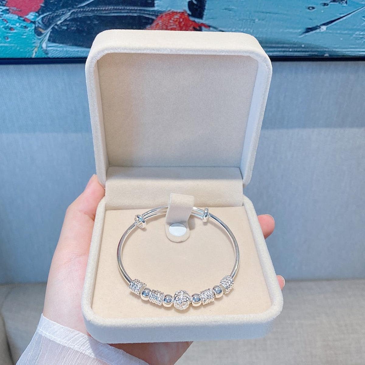 Adjustable Silver Pearl Bracelet Hypoallergenic 925