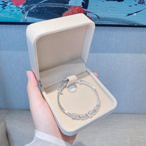 Adjustable Silver Pearl Bracelet Hypoallergenic 925