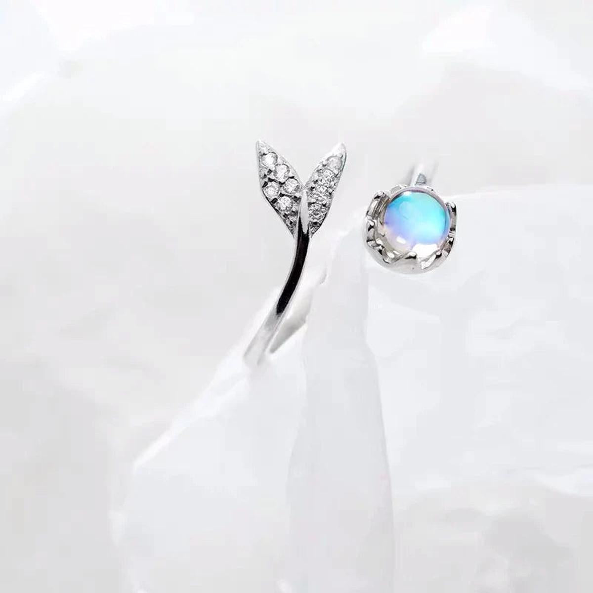 Adjustable Sterling Silver Moonstone Ring