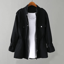 Adjustable Waist Utility Trench Coat for Women