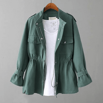 Adjustable Waist Utility Trench Coat for Women
