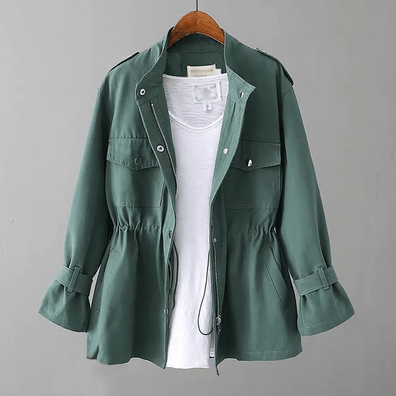 Adjustable Waist Utility Trench Coat for Women