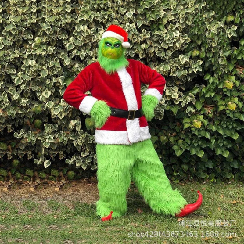 Adult Christmas Costume - Winter Mr. Grumpmas Outfit With Mask, Hat, And Gloves