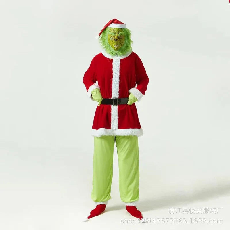 Adult Christmas Costume - Winter Mr. Grumpmas Outfit With Mask, Hat, And Gloves