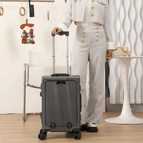 Aluminium Frame Hand Luggage Suitcase With USB Ports And 360° Spinner Wheels