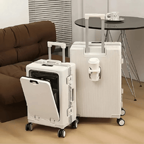 Aluminium Frame Hand Luggage Suitcase With USB Ports And 360° Spinner Wheels