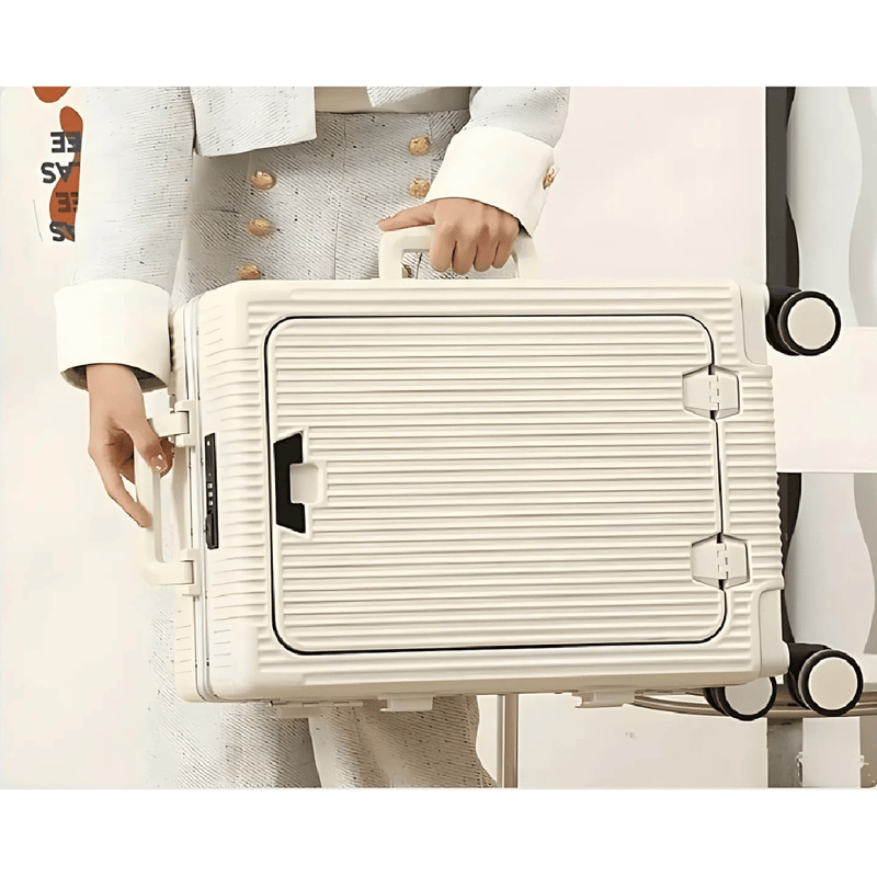 Aluminium Frame Hand Luggage Suitcase With USB Ports And 360° Spinner Wheels
