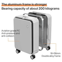 Aluminium Frame Hard Shell Suitcase With USB Port And Cup Holder