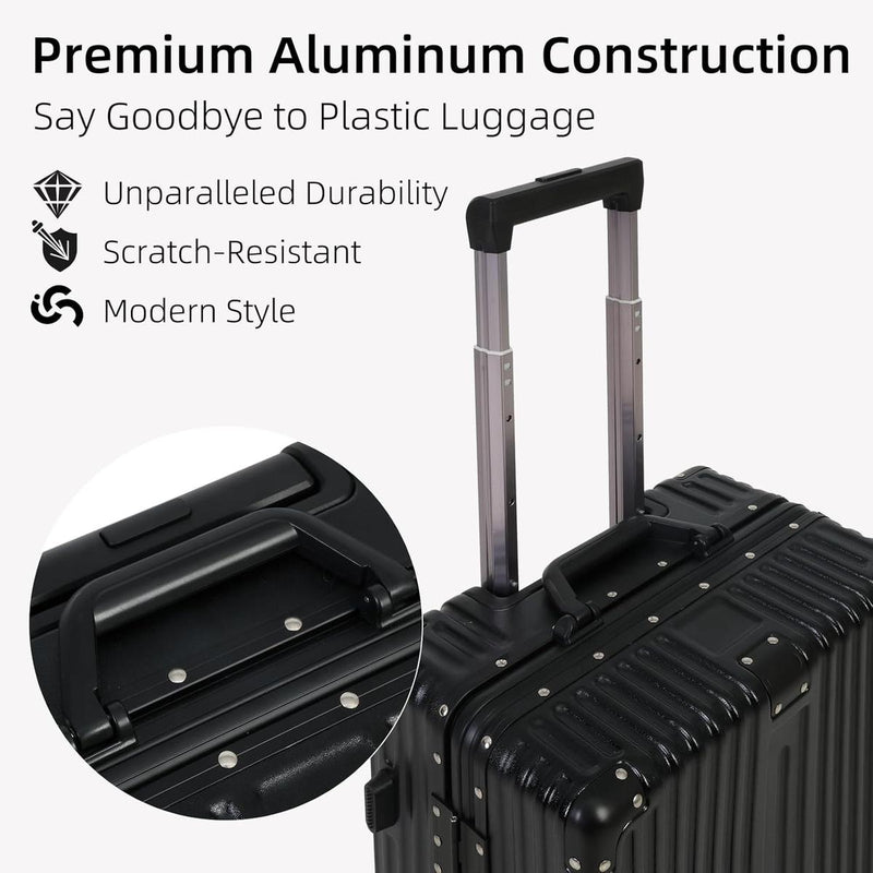 Aluminium Hand Luggage With TSA Lock And Silent Spinner Wheels