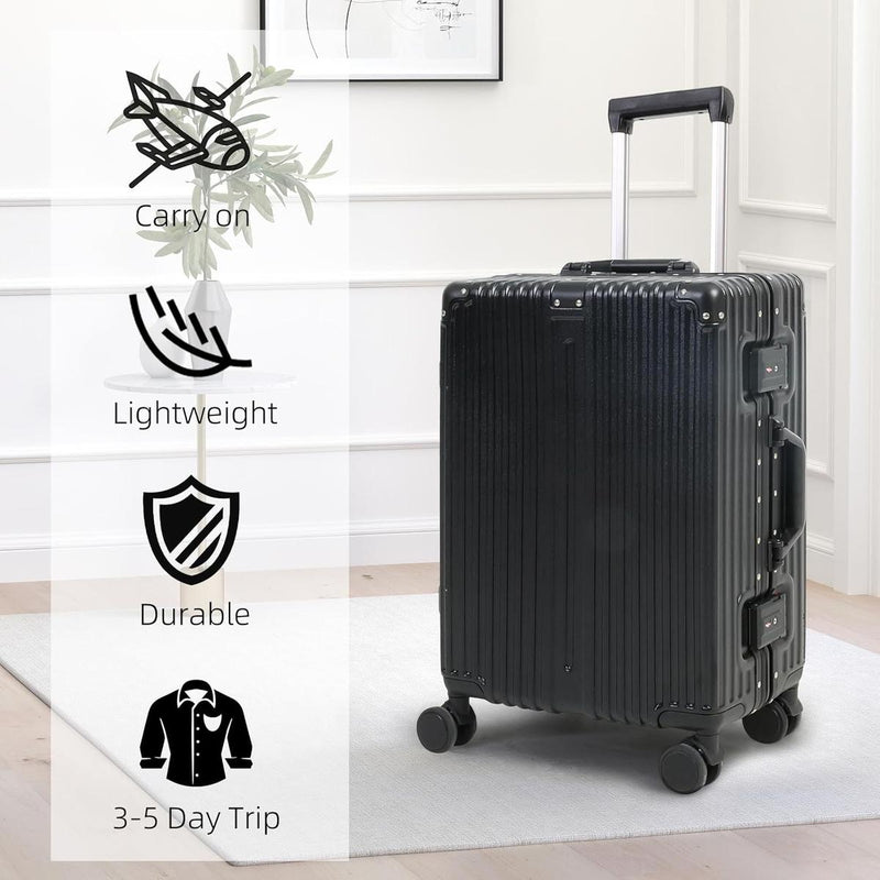 Aluminium Hand Luggage With TSA Lock And Silent Spinner Wheels