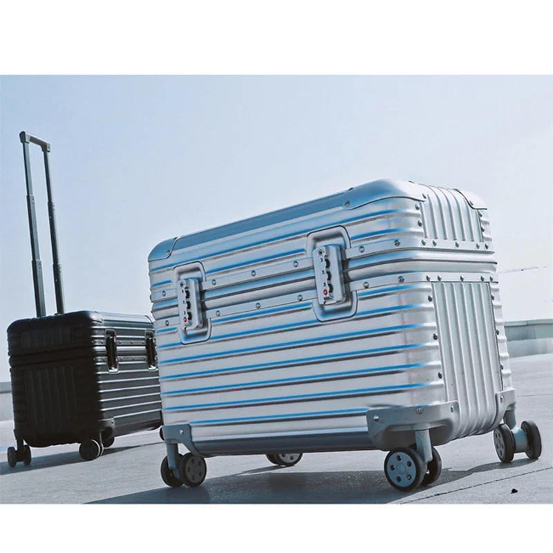 Aluminium-Magnesium Hard Shell Suitcase With 360° Spinner Wheels