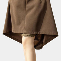 Ankle-Length A-Line Wool Skirt With Stretch