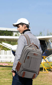 Anti-Theft Canvas Laptop Backpack With USB Port For Laptops Up To 17.3 Inches