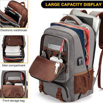 Anti-Theft Canvas Laptop Backpack With USB Port For Laptops Up To 17.3 Inches