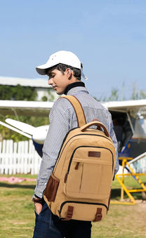 Anti-Theft Canvas Laptop Backpack With USB Port For Laptops Up To 17.3 Inches