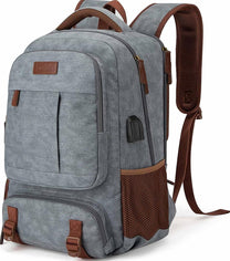 Anti-Theft Canvas Laptop Backpack With USB Port For Laptops Up To 17.3 Inches