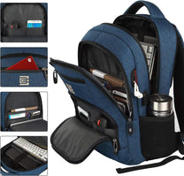 Anti-Theft Laptop Backpack With USB Charging Port