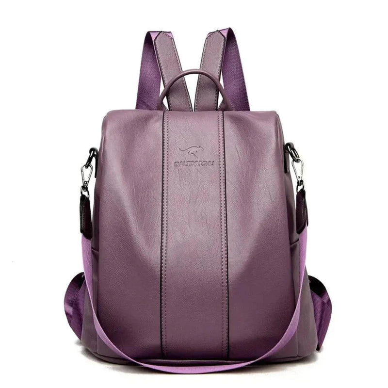 Anti-Theft PU Leather Backpack For Women With RFID Protection