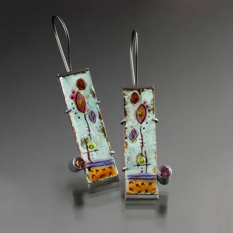 Antique Enamel Vintage Earrings