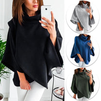 Asymmetrical Oversized Roll-Neck Jumper For Women