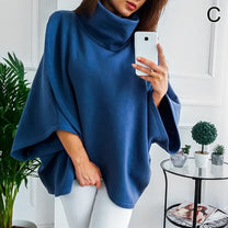 Asymmetrical Oversized Roll-Neck Jumper For Women