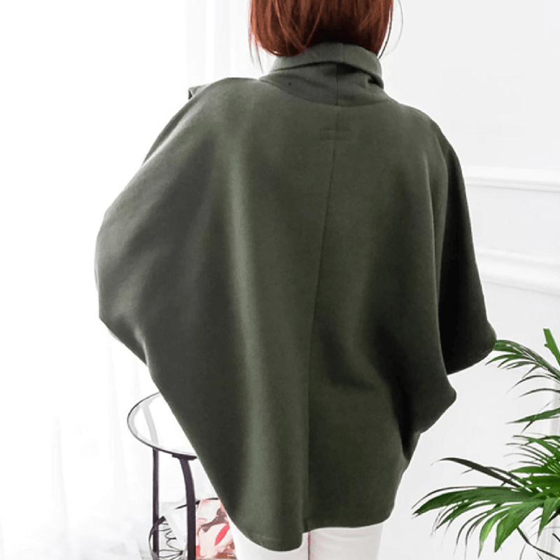 Asymmetrical Oversized Roll-Neck Jumper For Women